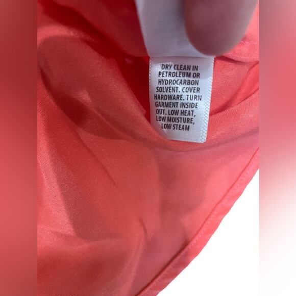 St. John Mohair, Alpaca, Silk Coral Pink Drape Oversized Burnout Sweater- Medium - Picture 11 of 13